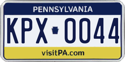 PA license plate KPX0044