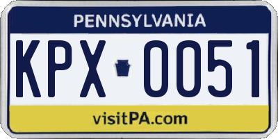 PA license plate KPX0051