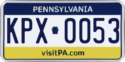PA license plate KPX0053