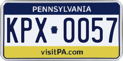 PA license plate KPX0057