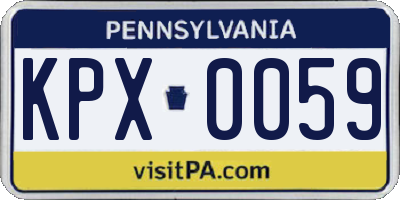 PA license plate KPX0059