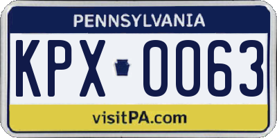 PA license plate KPX0063