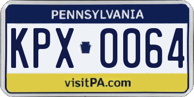 PA license plate KPX0064