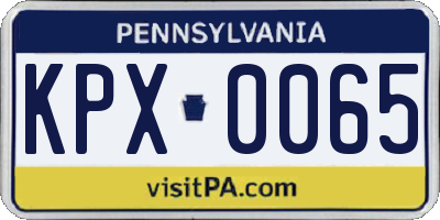 PA license plate KPX0065