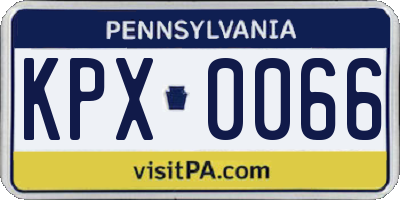 PA license plate KPX0066