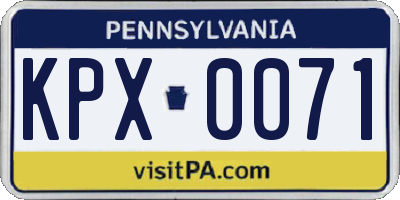 PA license plate KPX0071