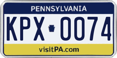 PA license plate KPX0074