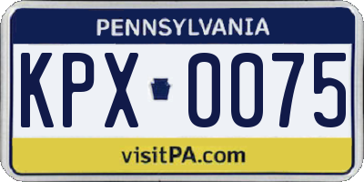 PA license plate KPX0075