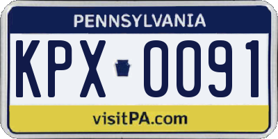 PA license plate KPX0091