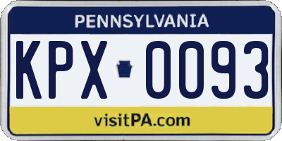 PA license plate KPX0093