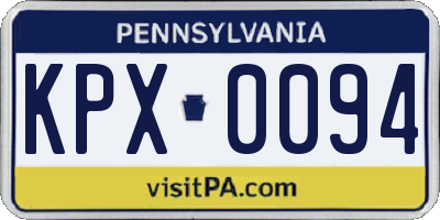 PA license plate KPX0094