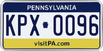 PA license plate KPX0096
