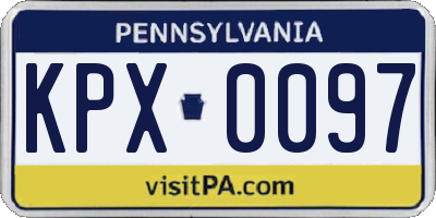 PA license plate KPX0097
