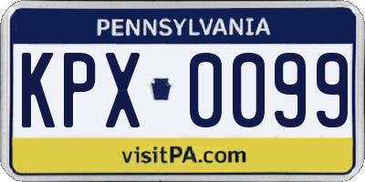 PA license plate KPX0099