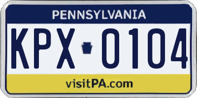 PA license plate KPX0104