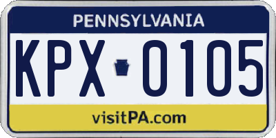 PA license plate KPX0105