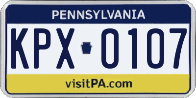 PA license plate KPX0107