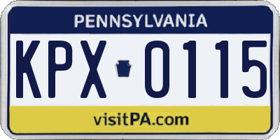 PA license plate KPX0115