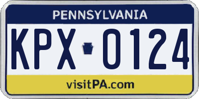 PA license plate KPX0124