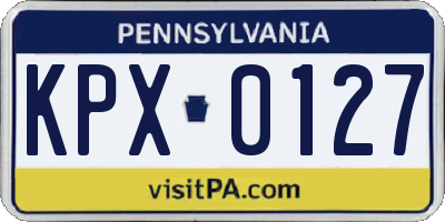 PA license plate KPX0127