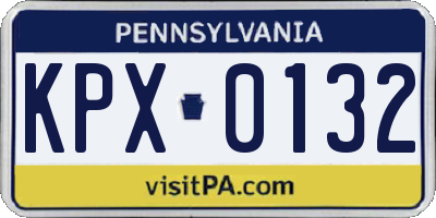 PA license plate KPX0132