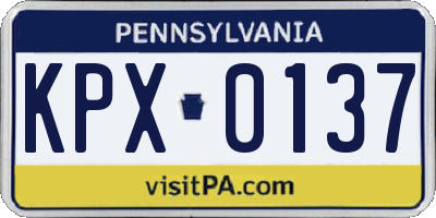 PA license plate KPX0137