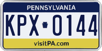 PA license plate KPX0144