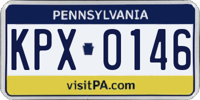 PA license plate KPX0146