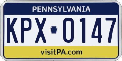 PA license plate KPX0147