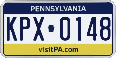 PA license plate KPX0148