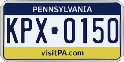 PA license plate KPX0150