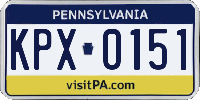 PA license plate KPX0151