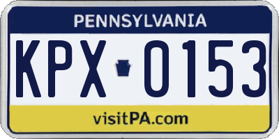 PA license plate KPX0153