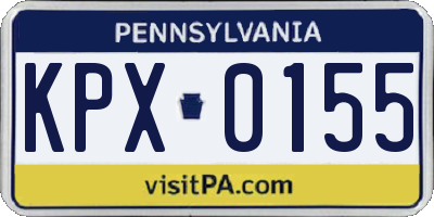 PA license plate KPX0155