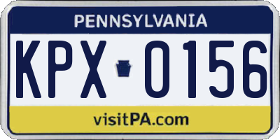 PA license plate KPX0156