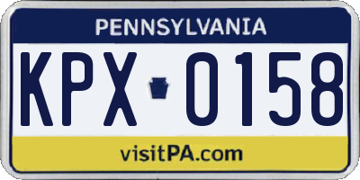 PA license plate KPX0158