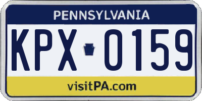 PA license plate KPX0159