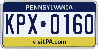 PA license plate KPX0160