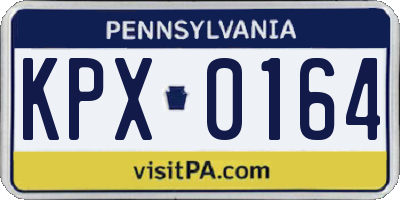 PA license plate KPX0164