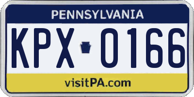 PA license plate KPX0166