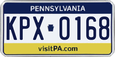 PA license plate KPX0168