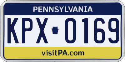 PA license plate KPX0169