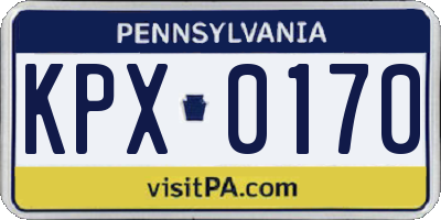 PA license plate KPX0170