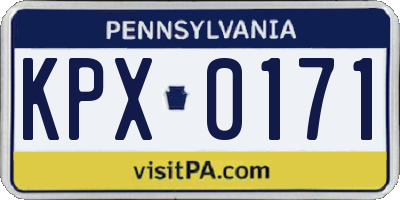 PA license plate KPX0171
