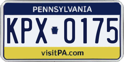 PA license plate KPX0175