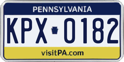 PA license plate KPX0182