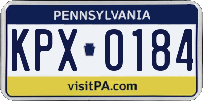 PA license plate KPX0184