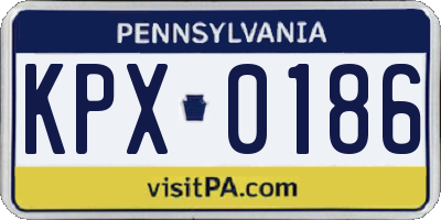 PA license plate KPX0186