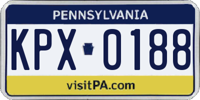 PA license plate KPX0188
