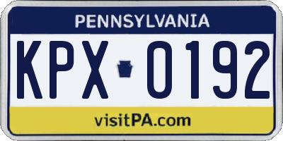 PA license plate KPX0192